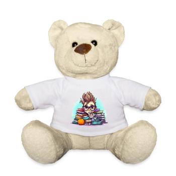 Book nerd in the book pile - Teddy Bear - sun yellow - Front