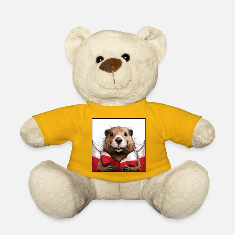 Drapeau de la Pologne du Beaver - Nounours - jaune soleil