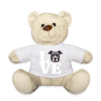 LOVE Staffy Bull Terrier Dog Dog Lover Funny - Teddy Bear - sun yellow - Front