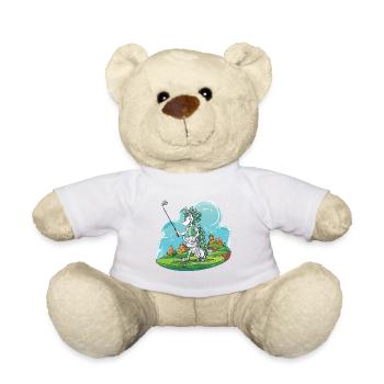 Drachen Golfer auf Grüner Golfbahn - Teddy - Sonnengelb - Vorne