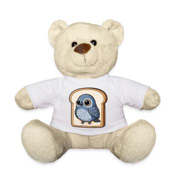 'Taube im Brot' urkomische Vogelillustration lustig - Teddy - Sonnengelb - Vorne