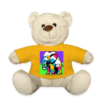 Elefant mit Wolke und Wolken - Teddy - Sonnengelb - Vorne