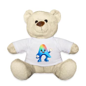 Niedlicher Regenbogen-Maskottchen-Aufkleber Antigravitation - Teddy - Sonnengelb - Vorne