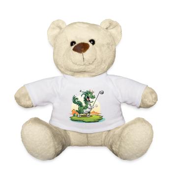 Golfing dragon on the tee - Teddy Bear - sun yellow - Front