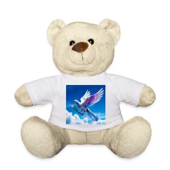 Colorful Dove with Rainbow Wings - Teddy Bear - sun yellow - Front