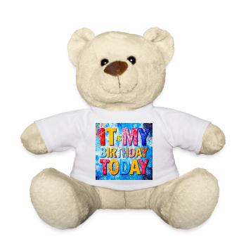 It Is My Birthday Today - Teddy Bear - sun yellow - Front