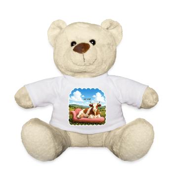 Not Today – Relaxed Cow on Sofa - Teddy Bear - sun yellow - Front