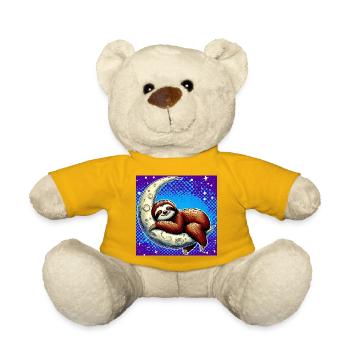 Faultier schläft auf dem Mond - Teddy - Sonnengelb - Vorne