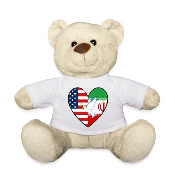 USA Iran Flags Peace Dove Peace - Teddy Bear - sun yellow - Front
