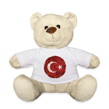 Turkey Flag Circle Design - Teddy Bear - sun yellow - Front