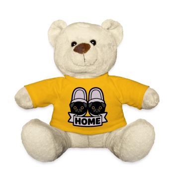Mops Hausschuhe Home Banner - Teddy - Sonnengelb - Vorne