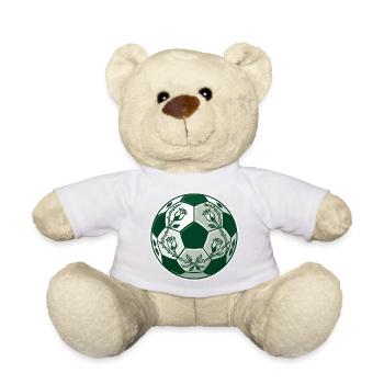 Grüner Fußball mit Rosenranken - Teddy - Sonnengelb - Vorne
