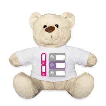 DIY Namensaufkleber Pusteblume – 5 er Set - Teddy - Sonnengelb - Vorne