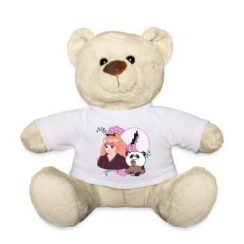 Manga-Mädchen und Panda mit Beinprothese - Teddy - Sonnengelb - Vorne