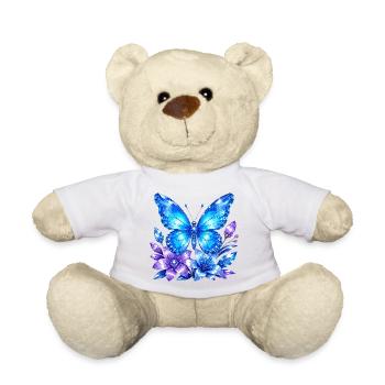 Blauer Schmetterling mit Lavendelblüten - Teddy - Sonnengelb - Vorne
