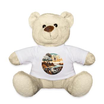 Circle Landscape Spiral Coastal Colors - Teddy Bear - sun yellow - Front