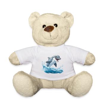 Shark jump over waves - Teddy Bear - sun yellow - Front
