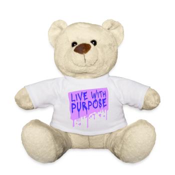 Live With Purpose Motivation Sinn Mindset Spruch - Teddy - Sonnengelb - Vorne