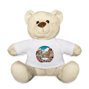 Round City Festival Scene - Teddy Bear - sun yellow - Front