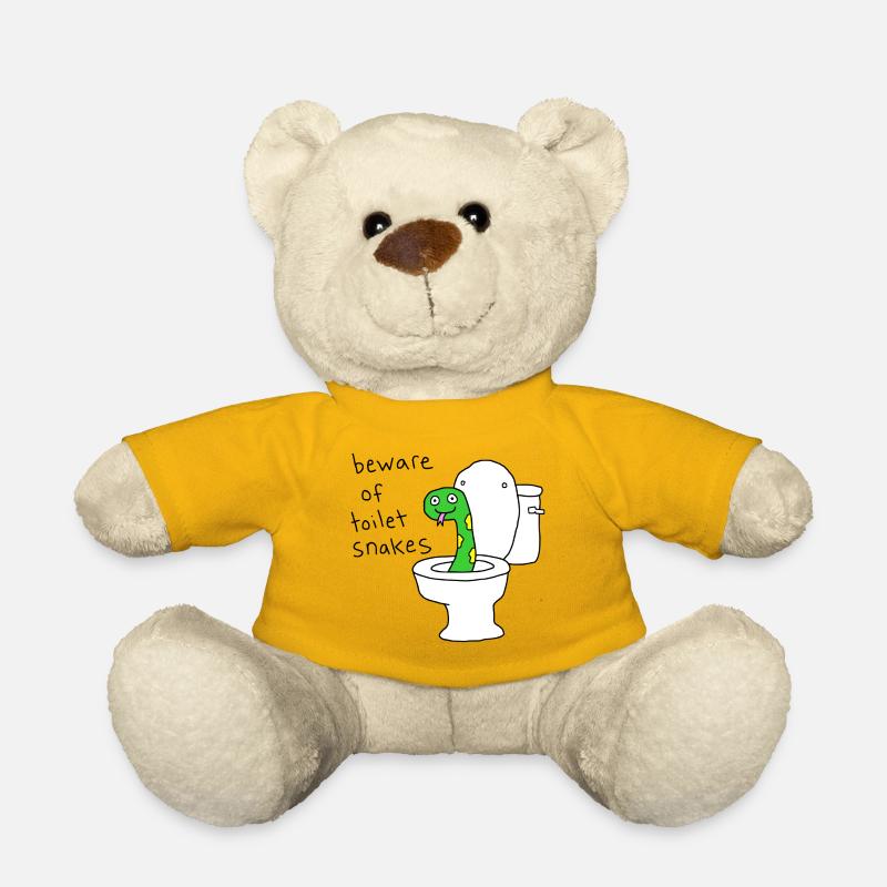 Vorsicht vor Toilettenschlangen - Teddy - Sonnengelb