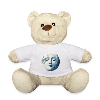 Moon Face in Blue Moonlight - Teddy Bear - sun yellow - Front
