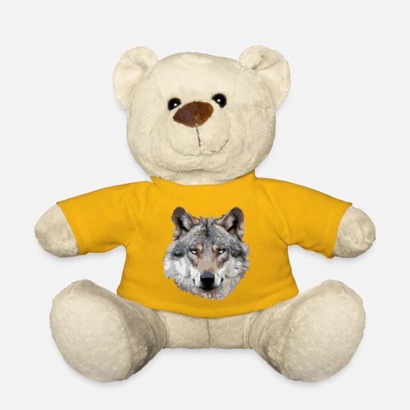 Wolf (grau) - Teddy - Sonnengelb