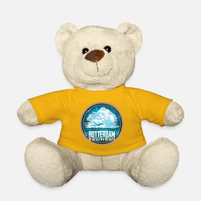 Rotterdam cityscape with coordinates - Teddy Bear - sun yellow