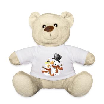 Sweet Snowmen I Christmas Winter Gift - Teddy Bear - sun yellow - Front