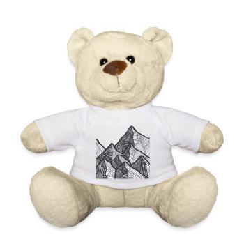 Lignes de montagne noires et blanches - Nounours - jaune soleil - Devant
