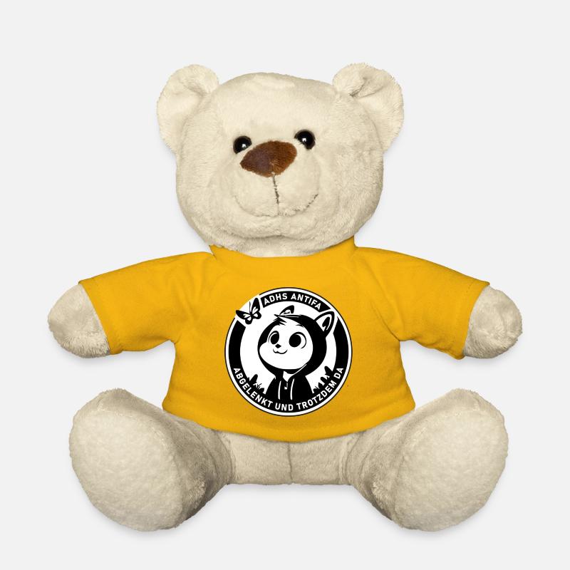 Abgelenkt und trotzdem da -ADHS Antifa - Teddy - Sonnengelb