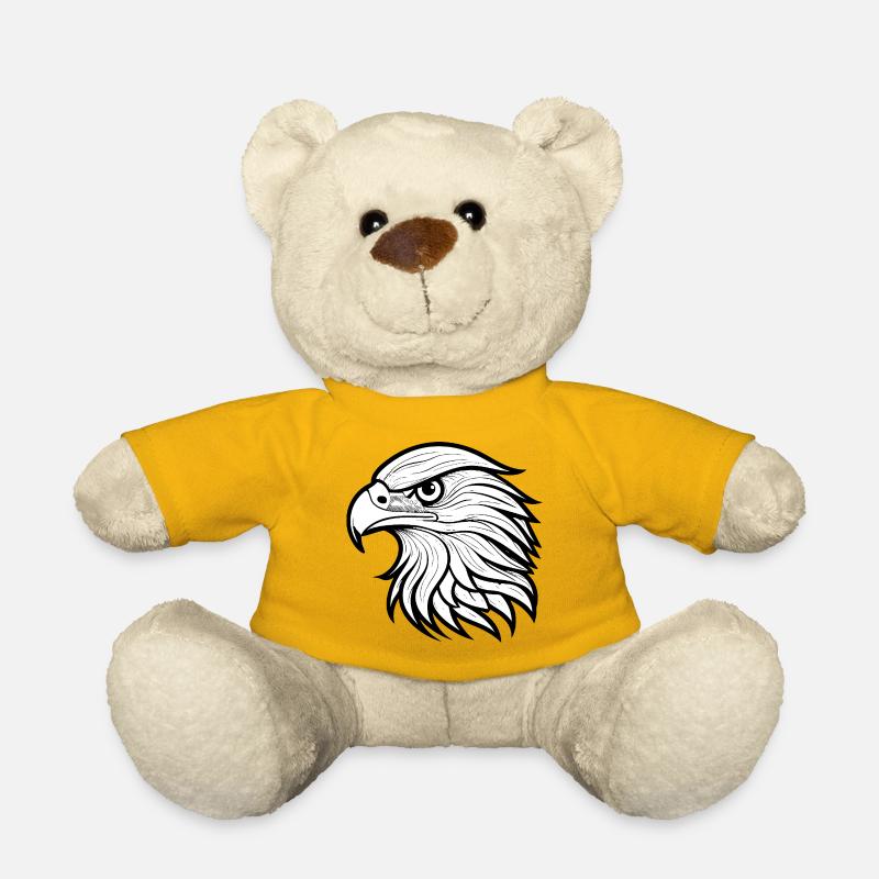 Stylish Eagle Head Illustration - Teddy Bear - sun yellow