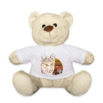 Wild animal portrait at sunset - Teddy Bear - sun yellow - Front
