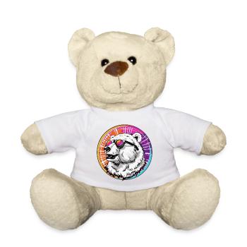 Bear with sunglasses in neon design - Teddy Bear - sun yellow - Front