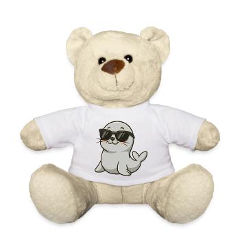 Cool otter with sunglasses - Teddy Bear - sun yellow - Front