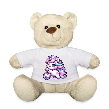 Kawaii Licorne Football Coup de pied arc-en-ciel - Nounours - jaune soleil - Devant