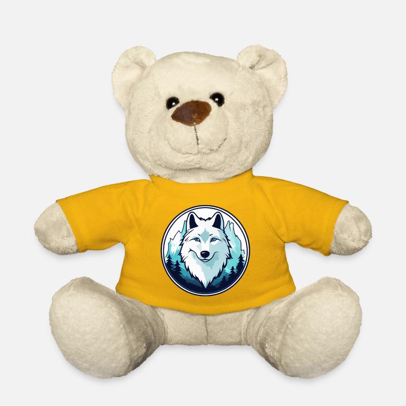 Polarwolf (Kopf) - Teddy - Sonnengelb