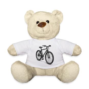 Silhouette de vélo rétro - Nounours - jaune soleil - Devant