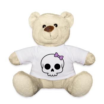 Cute skull with bow | Girly Goth - Teddy Bear - sun yellow - Front