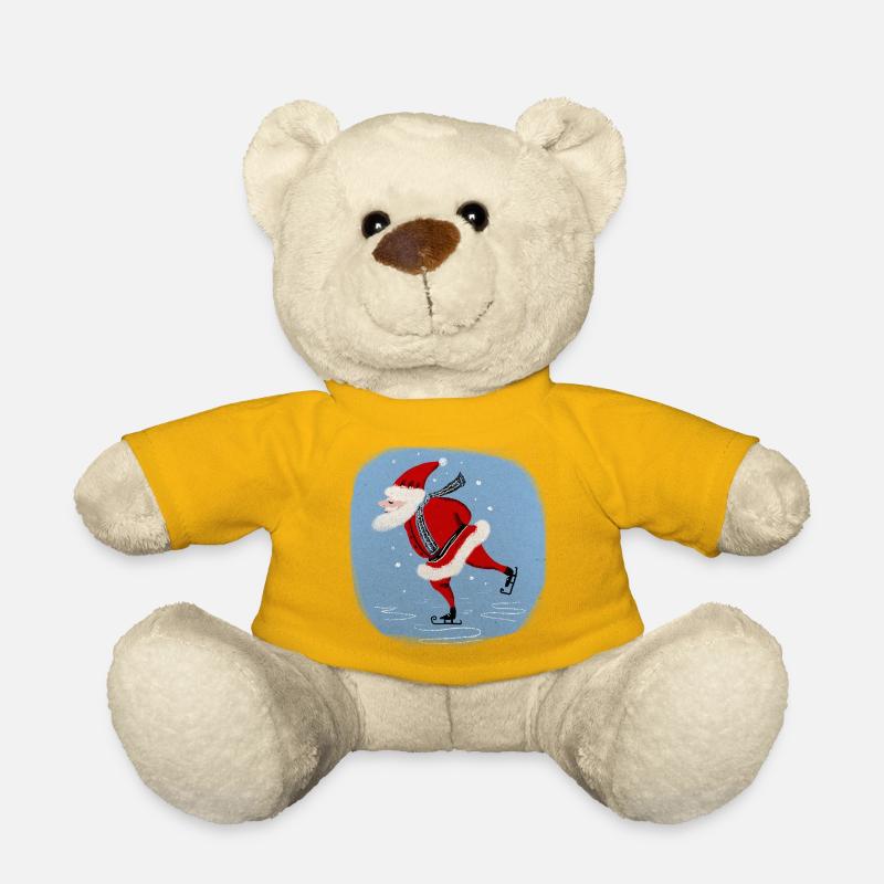 Weihnachtsmann auf Kufen - Teddy - Sonnengelb