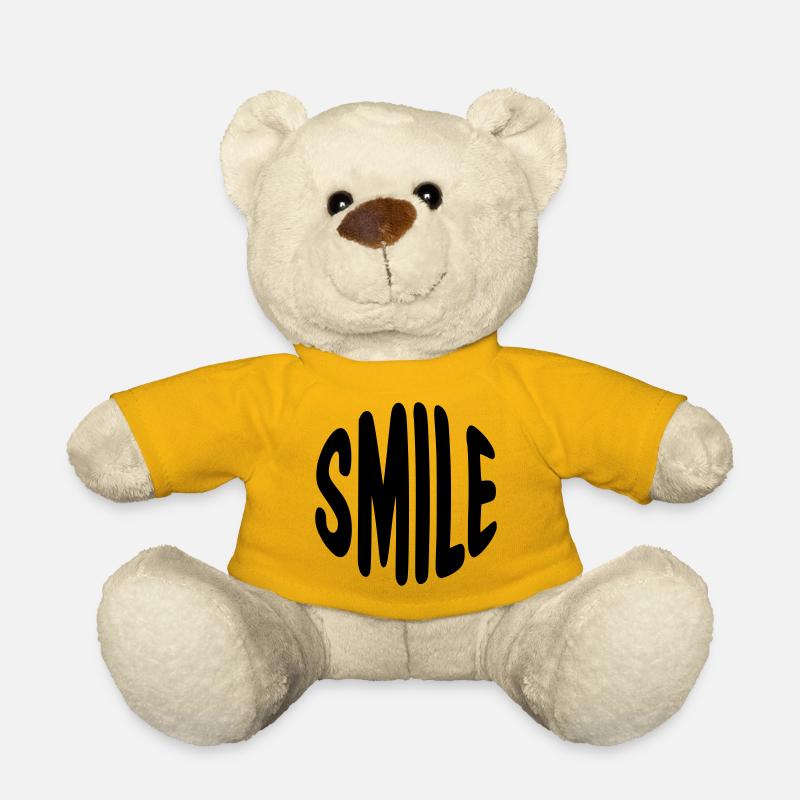 Klarer Smile-Schriftzug mit runden Konturen - Teddy - Sonnengelb
