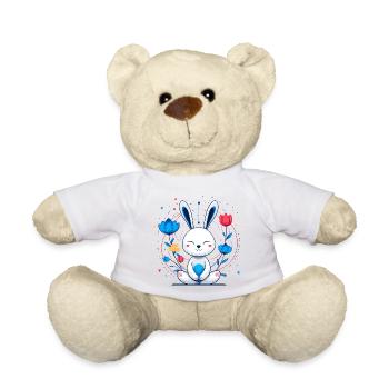 Kawaii Bunny in the Flower Circle - Teddy Bear - sun yellow - Front