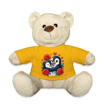 Zweisamkeit Pinguine Rosenherz - Teddy - Sonnengelb - Vorne