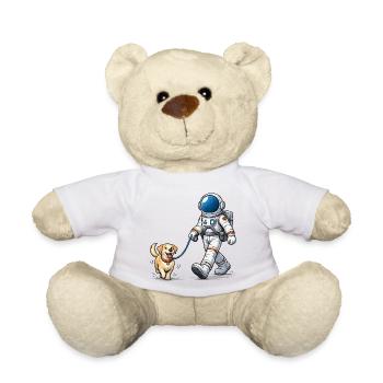 Astronaut walking his dog - Teddy Bear - sun yellow - Front