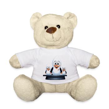 Penguin Family Trio Cartoon - Teddy Bear - sun yellow - Front