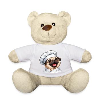Süßer Mops Koch Cartoon Motiv - Teddy - Sonnengelb - Vorne