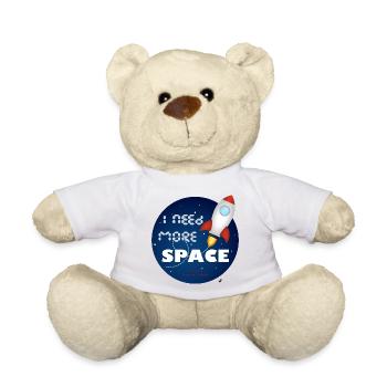Weltraumrakete in einem blauen Kreis Abbildung - Teddy - Sonnengelb - Vorne
