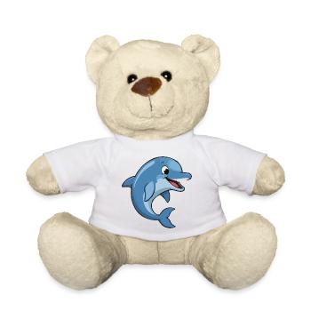 Funny Dolphin Cartoon Motif - Teddy Bear - sun yellow - Front