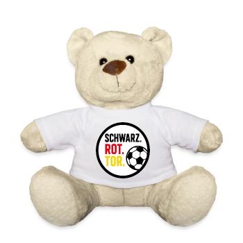 Schwarz Rot Tor Deutschland Fußball Fan - Teddy - Sonnengelb - Vorne