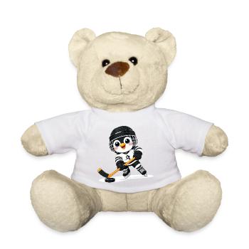 Dessin animé du joueur de hockey sur glace Pingouin mignon - Nounours - jaune soleil - Devant
