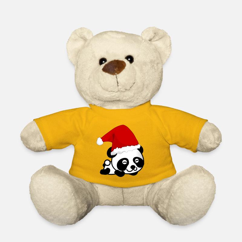 Weihnachtspanda, Panda, Weihnachten - Teddy - Sonnengelb
